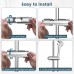 Shower Head Holder with Hook, Universal Adjustable 19-25mm Clamp for Shower Slide Bar, 45° Rotation Bracket for Bathroom Shower Rail Rod, Chrome